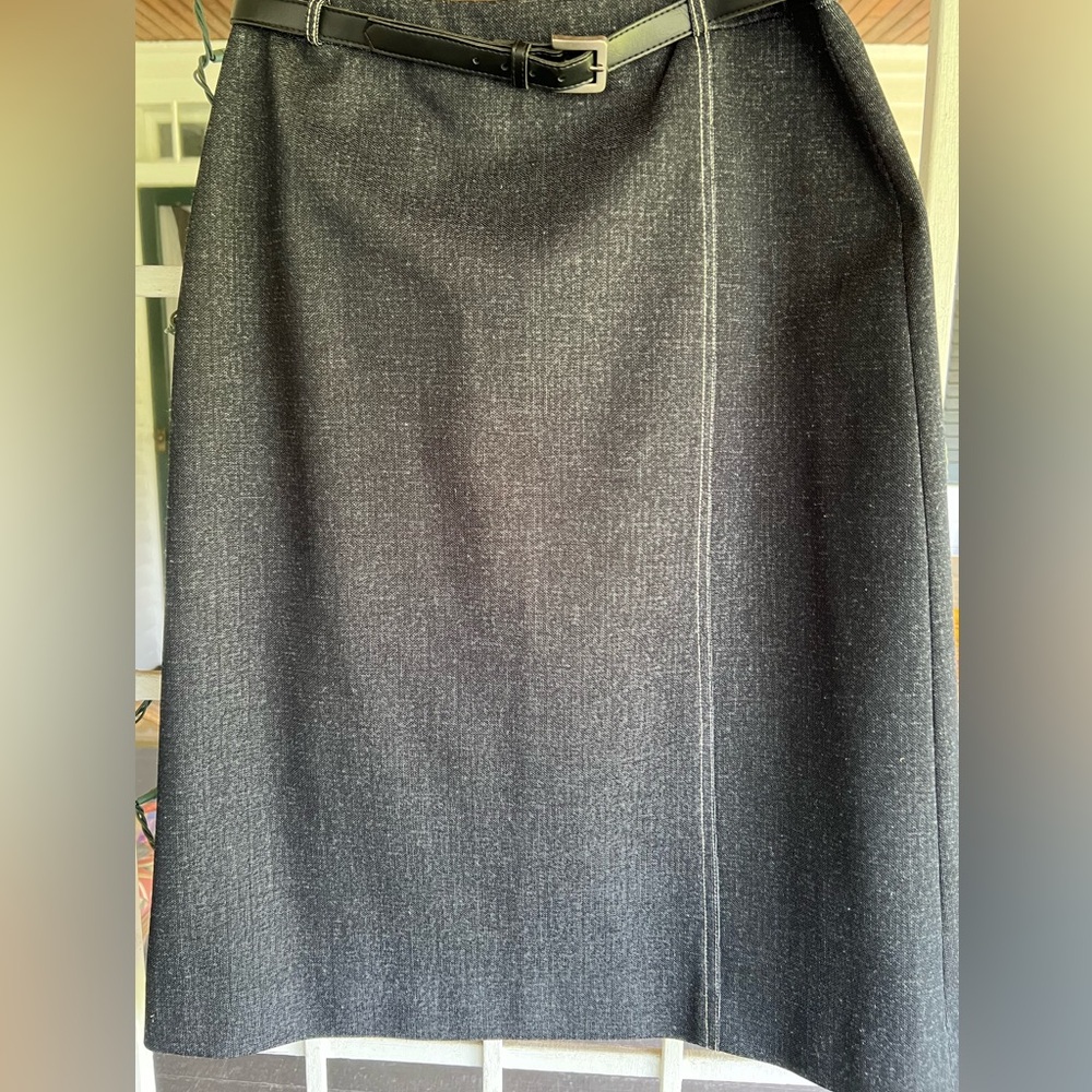 Donovan-Galvani of Dallas dark grey belted stretch skirt size 16